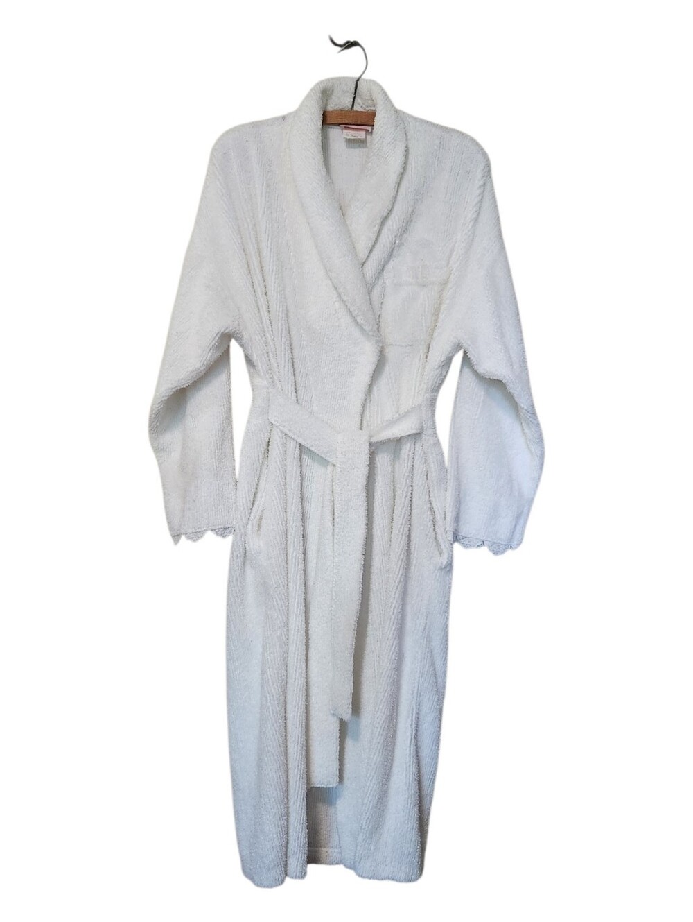 Vintage Stan Herman for Herbcraft White Chenille Wrap Bathrobe Medium